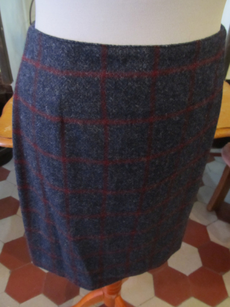 Ladies Tweed Mini Skirt, navy herringbone